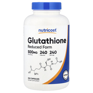 Nutricost, 谷胱甘肽，500 毫克，240 粒胶囊