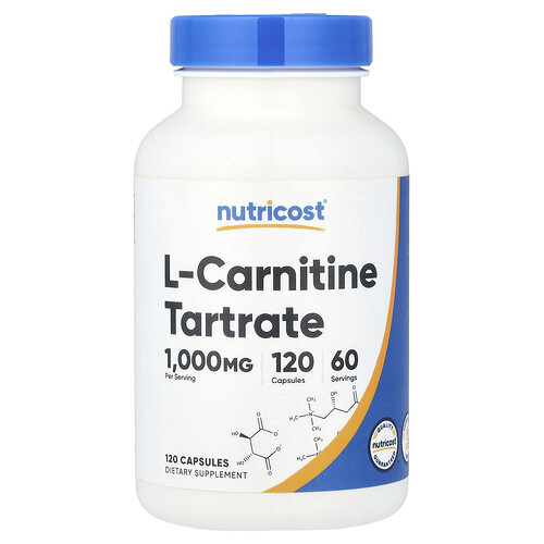 Nutricost, L-Carnitine Tartrate, L-Carnitin-Tartrat, 120 Kapseln (500 mg pro Kapsel)