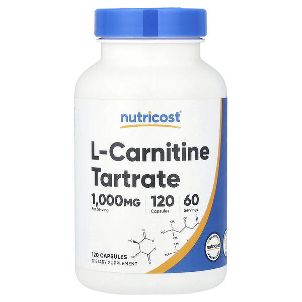 Nutricost L-Carnitine Tartrate, 120 Capsules (500 mg per Capsule)