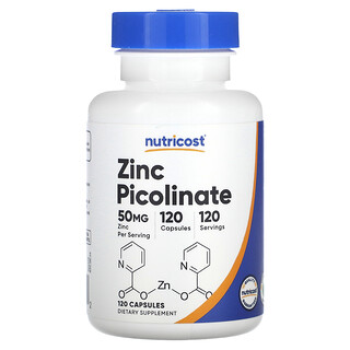 Nutricost, Picolinato de zinc 50 miligramo de 120 cápsulas