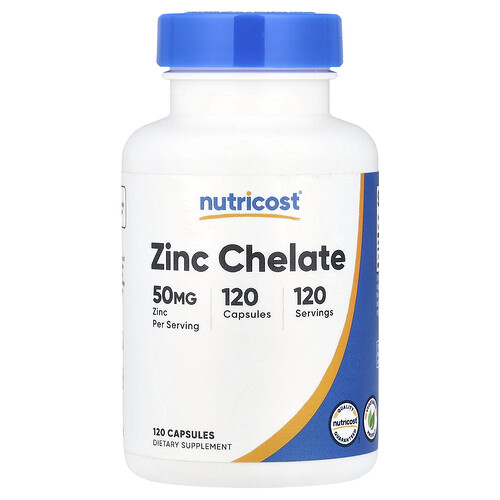 Nutricost, Zinkchelat, 50 mg, 120 Kapseln