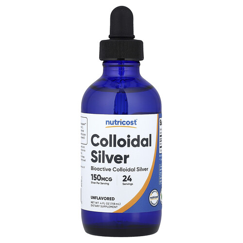 Nutricost, Colloidal Silver, kolloidales Silber, geschmacksneutral, 118 ml (4 fl. oz.)