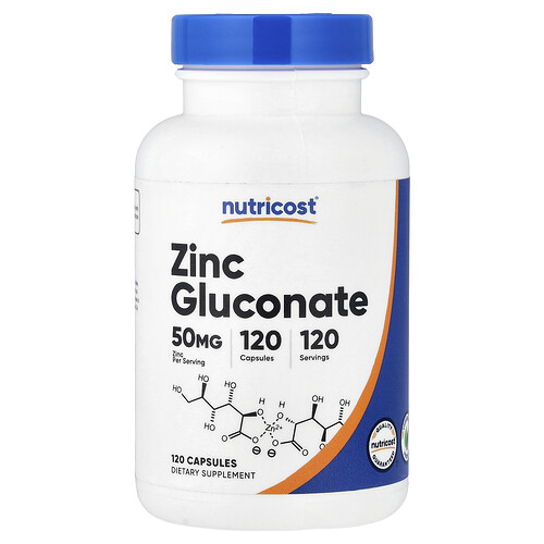 Nutricost глюконат цинка 50 мг 120 капсул