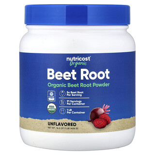 Nutricost, Organiczny proszek z korzenia buraka, niearomatyzowany, 454 g