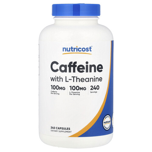 Nutricost Caffeine with L-Theanine, 240 Capsules