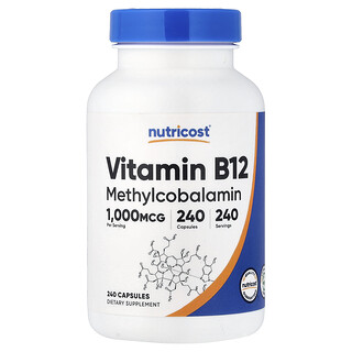 Nutricost, витамин B12, 1000 мкг, 240 капсул
