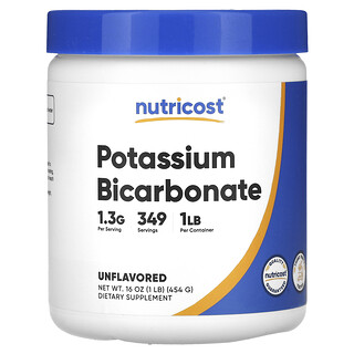 Nutricost, Bicarbonat de potasiu, fără arome, 16 oz (454 g)
