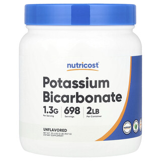 Nutricost, Bicarbonat de potasiu, fără arome, 32,4 oz (907 g)