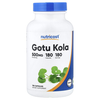 Nutricost, Gotu Kola, 500 mg, 180 Kapseln