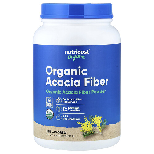Nutricost Organic Acacia Fiber Powder, Unflavored, 32.4 oz (907 g)