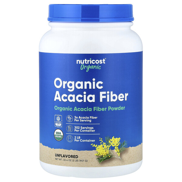 Nutricost Organic Acacia Fiber Powder, Unflavored, 32.4 oz (907 g)
