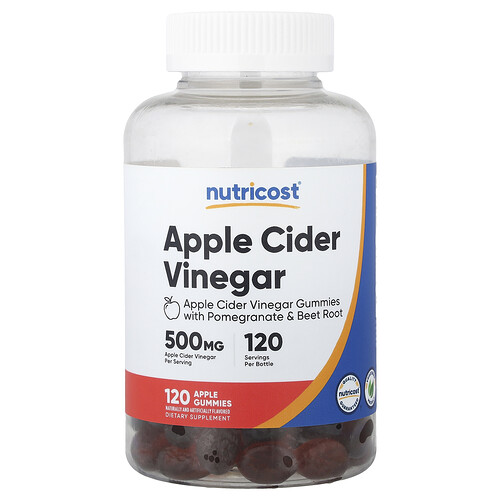 Nutricost, Apple Cider Vinegar Gummies, Apple, 120 Gummies