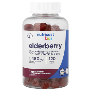 Nutricost, Kids, Elderberry Gummies, Ages 4+, 120 Gummies