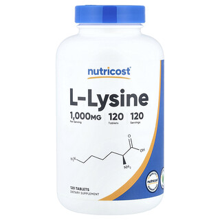 Nutricost, L-lisina, 1.000 mg, 120 comprimidos