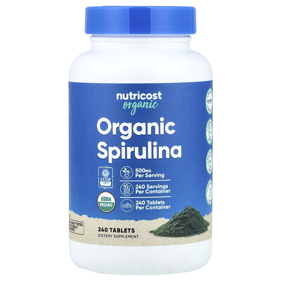 Product Image for Nutricost, Organic Spirulina, 500 mg, 240 Tablets