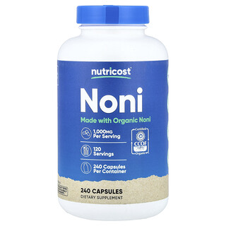 Nutricost, Noni, 240 cápsulas (500 mg por cápsula)