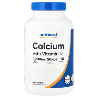 Nutricost, Cálcio com Vitamina D, 240 comprimidos