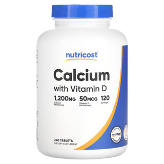 Nutricost, Calcio con vitamina D, 240 compresse