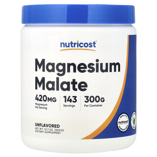 Nutricost, Malato di magnesio, non aromatizzato, 300 g