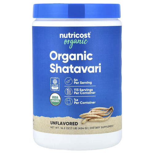 Nutricost, Organic Shatavari, Bio-Shatavari, geschmacksneutral, 454 g (1 lb.)