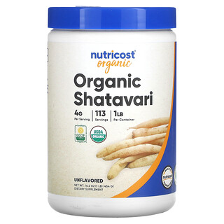 Nutricost, Shatavari biologico, non aromatizzato, 454 g