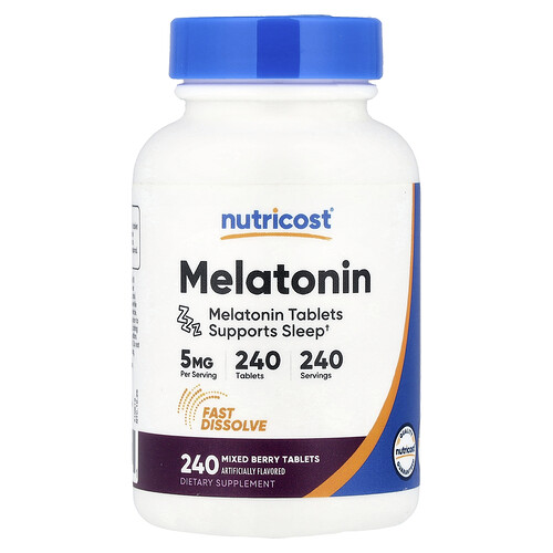 Nutricost, Melatonin, Mixed Berry, 5 mg, 240 Tablets