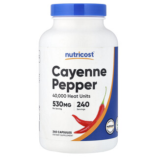 Nutricost, Pimenta Caiena, 530 mg, 240 Cápsulas