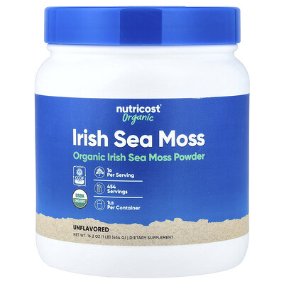 Photos - Vitamins & Minerals Organic Nutricost,  Irish Sea Moss Powder, Unflavored, 16.2 oz  NCS-67338 (454 g)