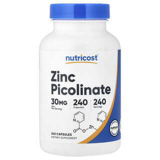 Nutricost, Zinc Picolinate, 30 mg, 240 Capsules