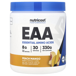 Nutricost, Performance, poudre d'EAA, pêche et mangue, 330 g