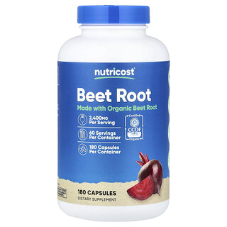 Nutricost, Kořen řepy, 2 400 mg, 180 tobolek (800 mg v jedné tobolce)