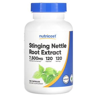 Nutricost , Stinging Nettle Root Extract, 7,500 Mg 120 Capsules 750Mg