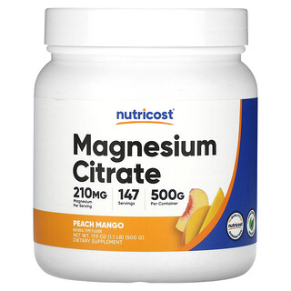 Nutricost, Магнезиев цитрат, праскова манго, 17,9 унции (500 г)