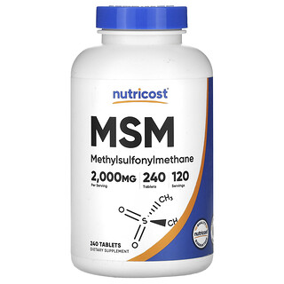 Nutricost, МСМ, 240 таблеток (1000 мг в каждой таблетке)