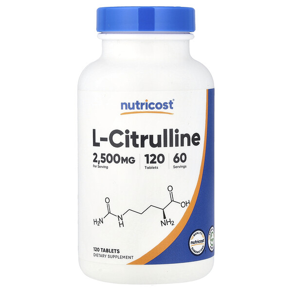 Nutricost L-Citrulline, 120 Tablets (1,250 mg per Tablet)