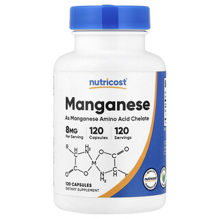 Nutricost, Manganeso, 8 mg, 120 cápsulas