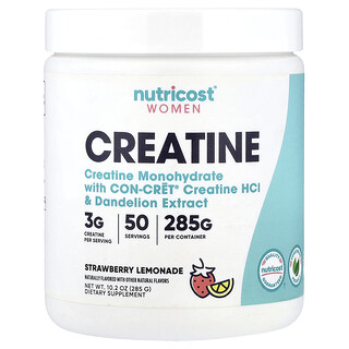 Nutricost, креатин для женского здоровья, со вкусом клубничного лимонада, 285 г (10,2 унции)