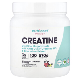 Nutricost, Femmes, Créatine, Limonade à la fraise, 570 g