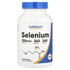Selenio, 100 mcg, 240 cápsulas