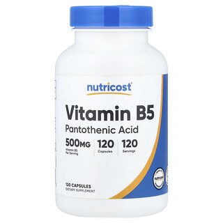 Nutricost, Vitamin B5, 120 Kapseln