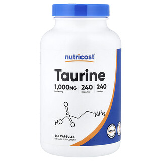 Nutricost, Taurina, 1000 mg, 240 cápsulas
