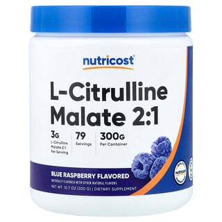 Nutricost, Malato de L-citrulina 2:1, Frambuesa azul, 300 g (10,7 oz)