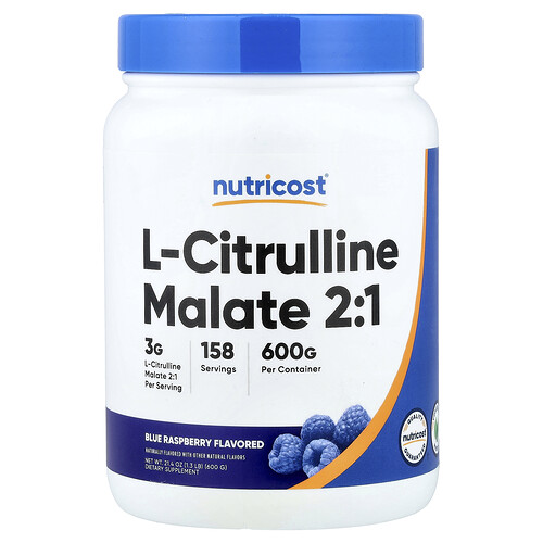 Nutricost, L-Citrulline Malate 2:1, Blue Raspberry, 21.4 oz (600 g)