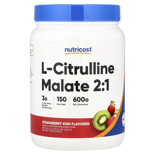 Nutricost, L-Citrulline Malate 2:1, L-Citrullin-Malat 2:1, Erdbeer-Kiwi, 600 g (21,4 oz.)