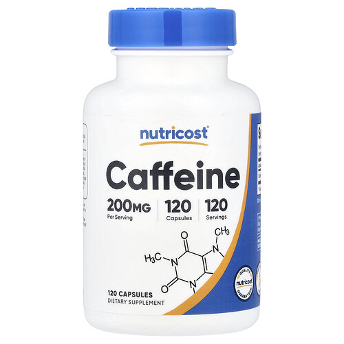 Nutricost Caffeine, 200 mg, 120 Capsules