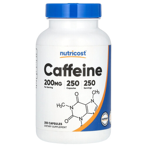 Nutricost Caffeine , 200 mg , 250 Capsules