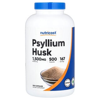 Nutricost, Casca de Psílio, 500 Cápsulas (500 mg por Cápsula)