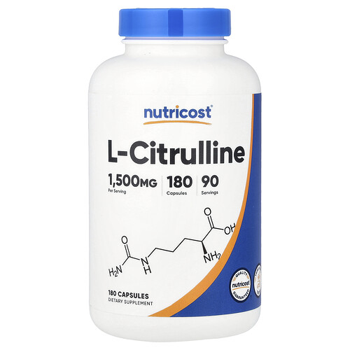 Nutricost, L- Citrulline, 180 Capsules (750 mg per Capsule)