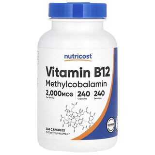 Nutricost, Vitamin B12, 2000 mcg, 240 kapsula