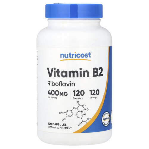 Nutricost, Vitamin B2, 400 mg, 120 Capsules